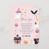 Pink Spooky Geburtstag Danke Karte (Vorne/Hinten)