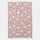 Pink Spooky Ghost Pattern Halloween Geschirrtuch (Vertikal)