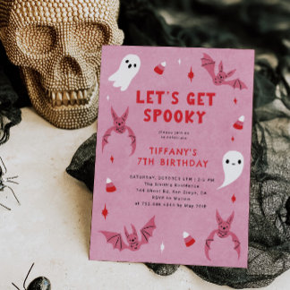 Pink Spooky Halloween Geburtstagsparty Einladung