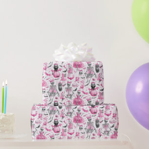 Pink & Spooky Halloween Prinzessin Wrapping Paper Geschenkpapier