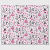 Pink & Spooky Halloween Prinzessin Wrapping Paper Geschenkpapier (Flach)