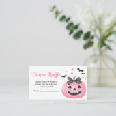 Pink Spooky Little Boo Pumpkin Diaper Raffel Begleitkarte (Stehend Vorderseite)