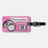 Pink Sport Volleyball 🏐 Gepäckanhänger (Vorderseite horizontal)