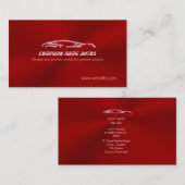 Pink Sports Auto on Rich Crimson Metallic Effect Visitenkarte (Vorne/Hinten)