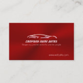Pink Sports Auto on Rich Crimson Metallic Effect Visitenkarte (Vorderseite)