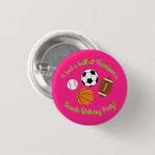 Pink Sports Geburtstagsparty Button (Vorne & Hinten)