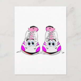 Pink Sports Shoes Cartoon Postkarte