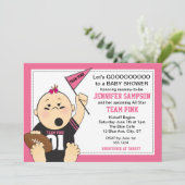 Pink Sports Tailgate Kinderdusche Einladungen (Stehend Vorderseite)