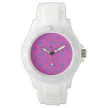 Pink Sporty Watch: Magenta: Blaue Punkte