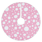 Pink Spots Tree Skirt Polyester Weihnachtsbaumdecke (Vorderseite)