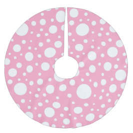 Pink Spots Tree Skirt Polyester Weihnachtsbaumdecke