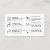 Pink Spray Tan Aftercare Card Visitenkarte (Rückseite)