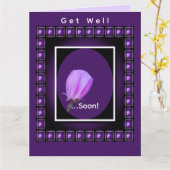 Pink Spring Blossom Personalized Get Well  Karte (Gelbe Blume)