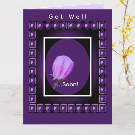 Pink Spring Blossom Personalized Get Well  Karte (Gelbe Blume)