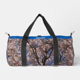 Pink Spring Blume Blossom Umbrella Blue Sky Duffle Bag