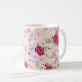 Pink Spring Blume Muster Kaffeetasse (VorderseiteRechts)