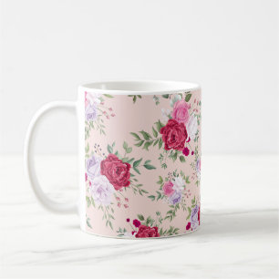 Pink Spring Blume Muster Kaffeetasse