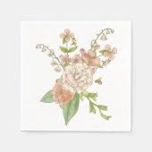 Pink Spring Bouquet Aquarellpapier Napkin Serviette (Vorderseite)