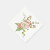 Pink Spring Bouquet Aquarellpapier Napkin Serviette (Ecke)