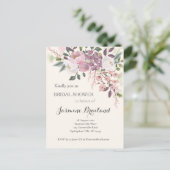 Pink Spring Brautparty Einladungspostkarte (Stehend Vorderseite)