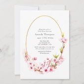 Pink Spring Cherry Blossom Brautparty Einladung (Vorderseite)