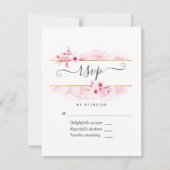 Pink Spring Cherry Blossom Quinceañera RSVP Card Karte (Vorderseite)