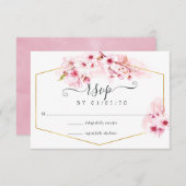 Pink Spring Cherry Blossom Quinceañera RSVP Karte (Vorne/Hinten)