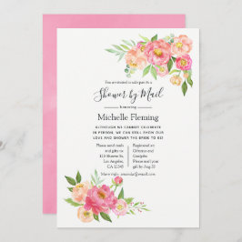 Pink Spring Floral Baby oder Brautparty per Mail Einladung