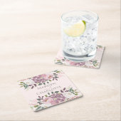 Pink Spring Floral Bouquet Wedding Rechteckiger Pappuntersetzer (Vor Ort)