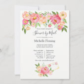 Pink Spring Floral Bridal oder Baby Dusche per Mai Einladung (Vorderseite)