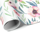Pink Spring Floral Pattern Geschenkpapier (Rolleneckpunkt)