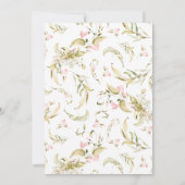 Pink Spring Floral Watercolor Babydusche Einladung (Rückseite)