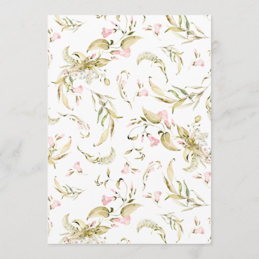 Pink Spring Floral Watercolor Babydusche Einladung (Rückseite)