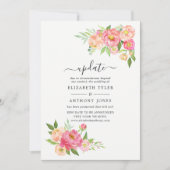 Pink Spring Floral Wedding Update Einladung (Vorderseite)