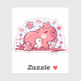 Pink Spring Friends Aufkleber