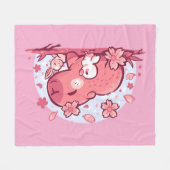 Pink Spring Friends Fleecedecke (Vorderseite (Horizontal))