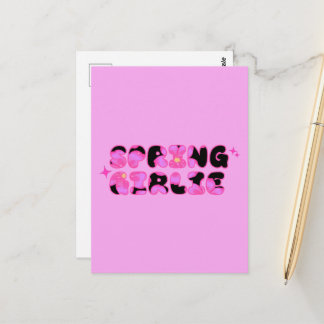 Pink Spring Girlie  Postkarte