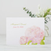 Pink Spring Romance Peony Wedding Einladung (Stehend Vorderseite)