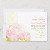Pink Spring Romance Peony Wedding Einladung (Rückseite)