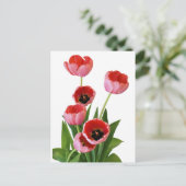 Pink Spring Tulip Bouquet Fotografie Postkarte (Stehend Vorderseite)