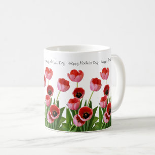 Pink Spring Tulip Bouquet für Muttertag Kaffeetasse