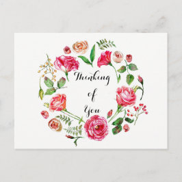 Pink Spring Wreath Denken Sie an Sie Postkarte