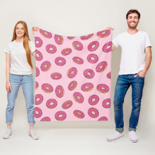 Pink Sprinkle Donut Muster Fleecedecke