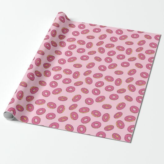 Pink Sprinkle Donut Muster Geschenkpapier (Ungerollt)