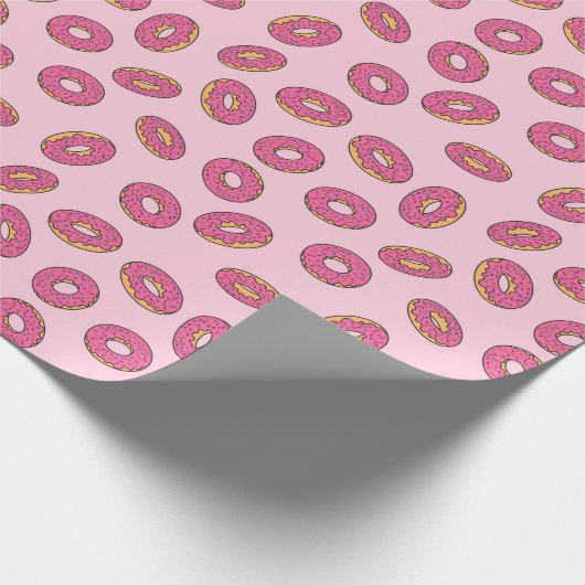 Pink Sprinkle Donut Muster Geschenkpapier (Ecke)