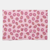Pink Sprinkle Donut Muster Geschirrtuch (Horizontal)
