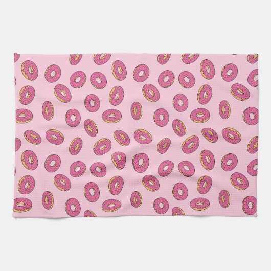 Pink Sprinkle Donut Muster Geschirrtuch (Horizontal)