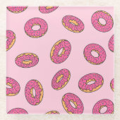 Pink Sprinkle Donut Muster Glasuntersetzer (Vorderseite)