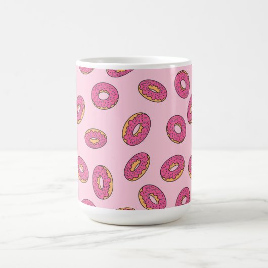 Pink Sprinkle Donut Muster Kaffeetasse (Mittel)