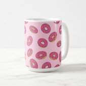 Pink Sprinkle Donut Muster Kaffeetasse (VorderseiteRechts)